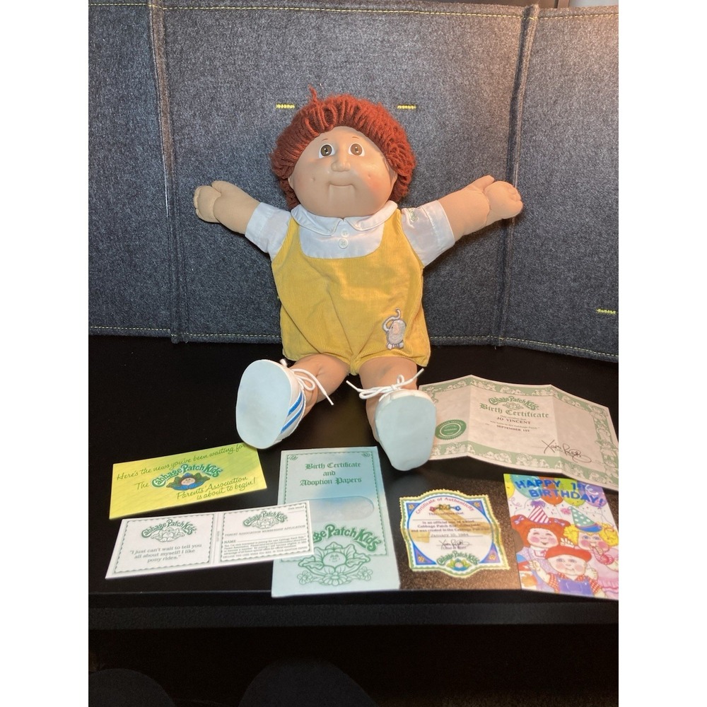 The Original Cabbage Patch Kids 1978-1982 Doll. Jo Vincent Paperwork Elephant